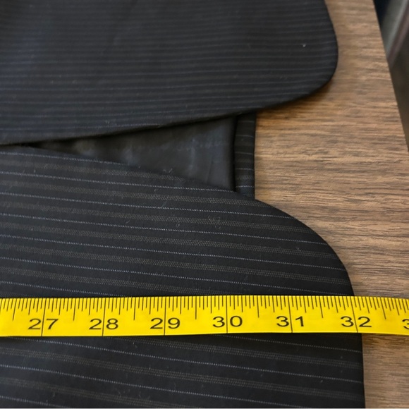 ❤️ Lauren Ralph Lauren Dark Gray Striped Wool Blazer 40R - Picture 9 of 10